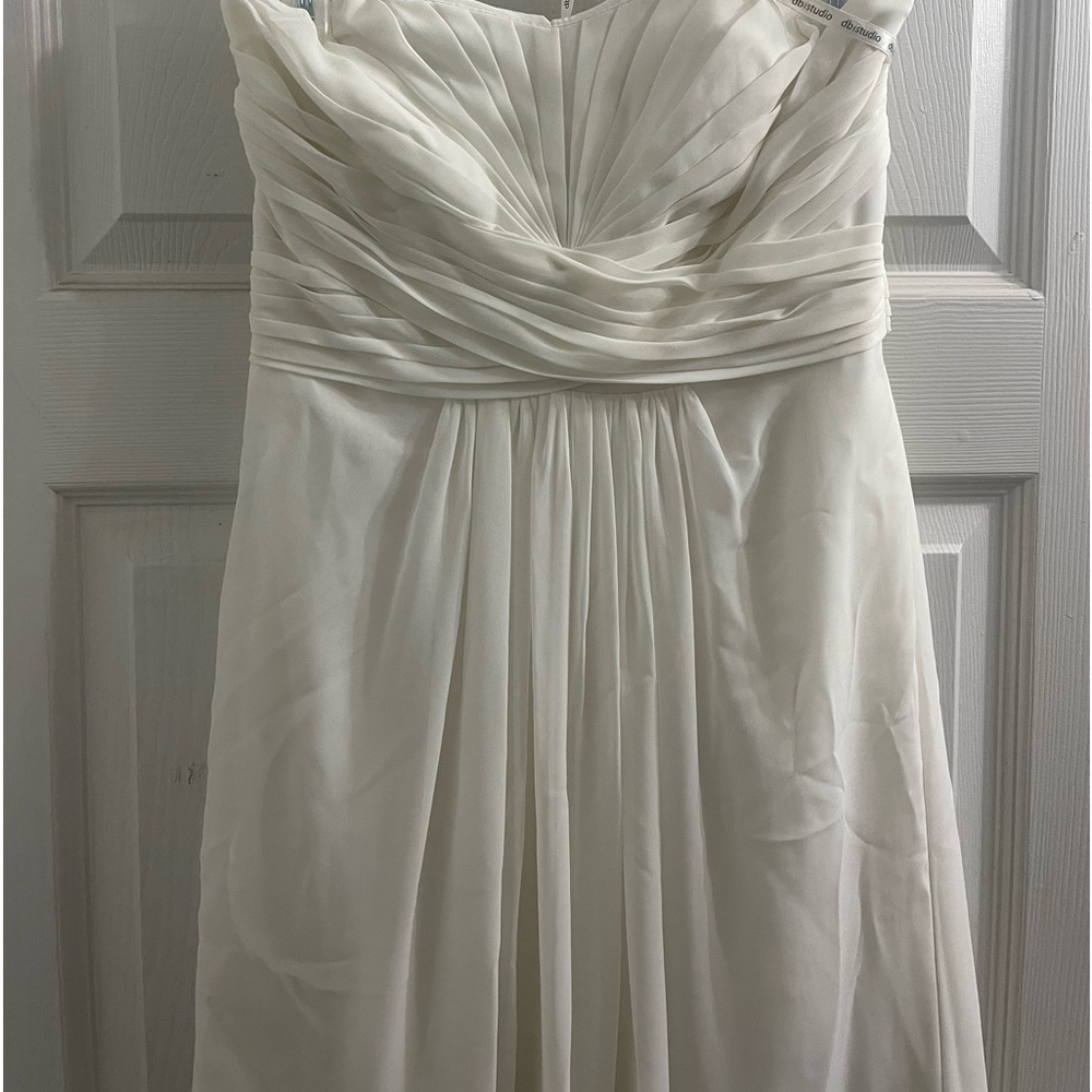 David’s Bridal strapless wedding dress
